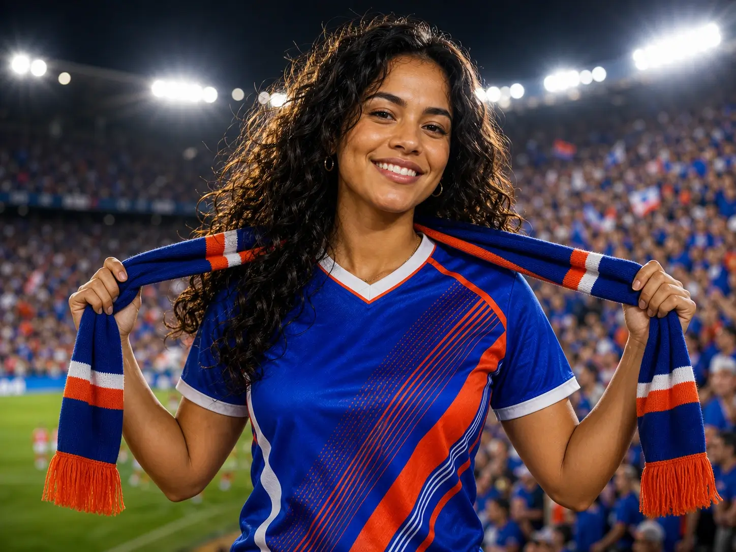 Anteprima del generatore maglia calcio AI con ritratto in maglia personalizzata, nome e numero